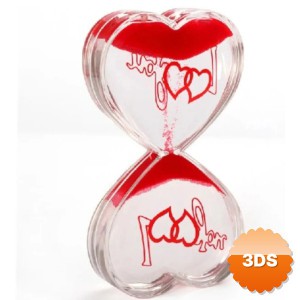 Kalp Şeklinde Jel Kum Saati I Love You