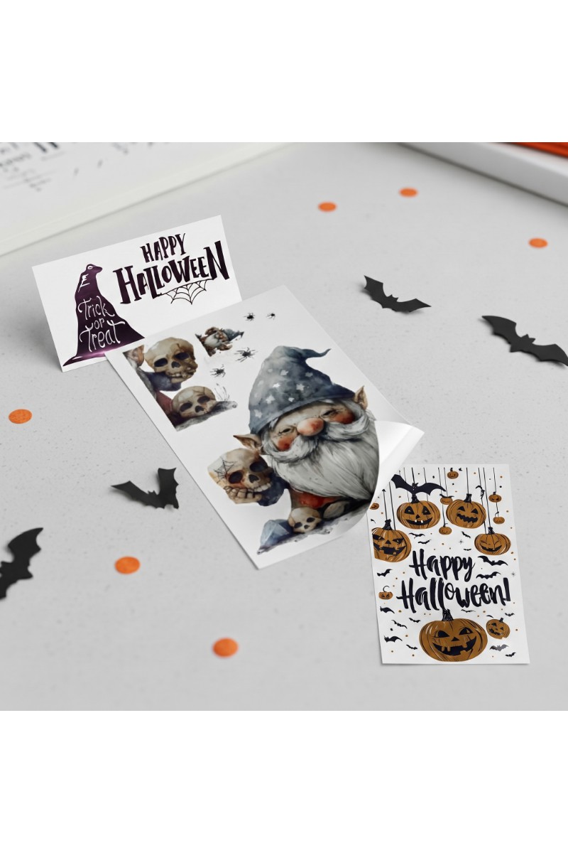 Halloween Temalı Duvar Stickerı - 3 Farklı Model - Cadılar Bayramı Dekoru - 57x24 cm