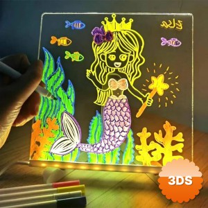 LED Aydınlatmalı Yazı ve Çizim Tahtası Küçük Boy 20x20 cm