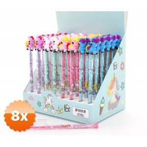 8 Adet Unicorn Yumurtlayan Kurşun Kalem Sevimli Figürlü 1 Adet