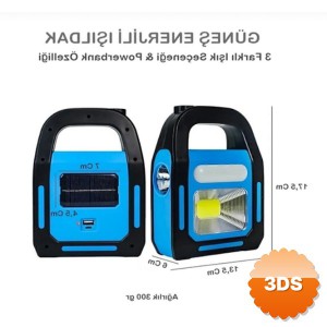 Güneş Enerjili Işıldak ve Powerbank Özellikli Kamp Lambası