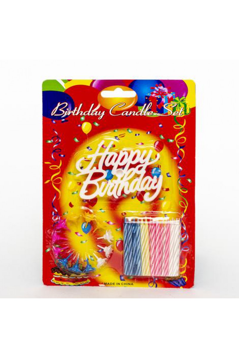 Rengarenk Happy Birthday Doğum Günü Mumları 12 Adet
