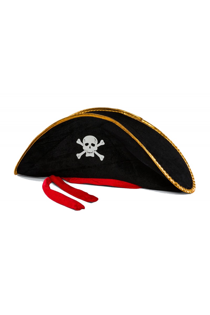 Yetişkin Boy Kadife Jack Sparrow Denizci Kaptan Jack Korsan Şapkası 50X20 CM
