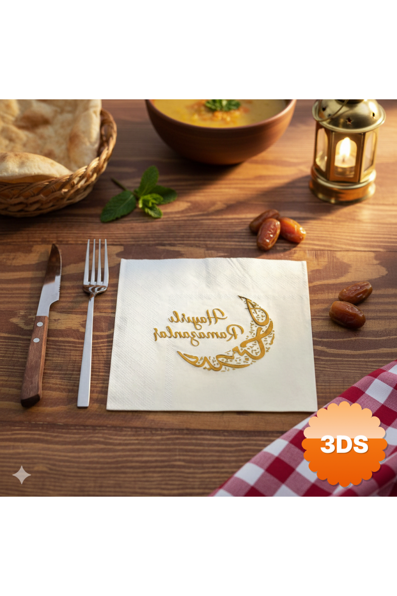 Ramazan Temalı Yaldız Baskılı Peçete