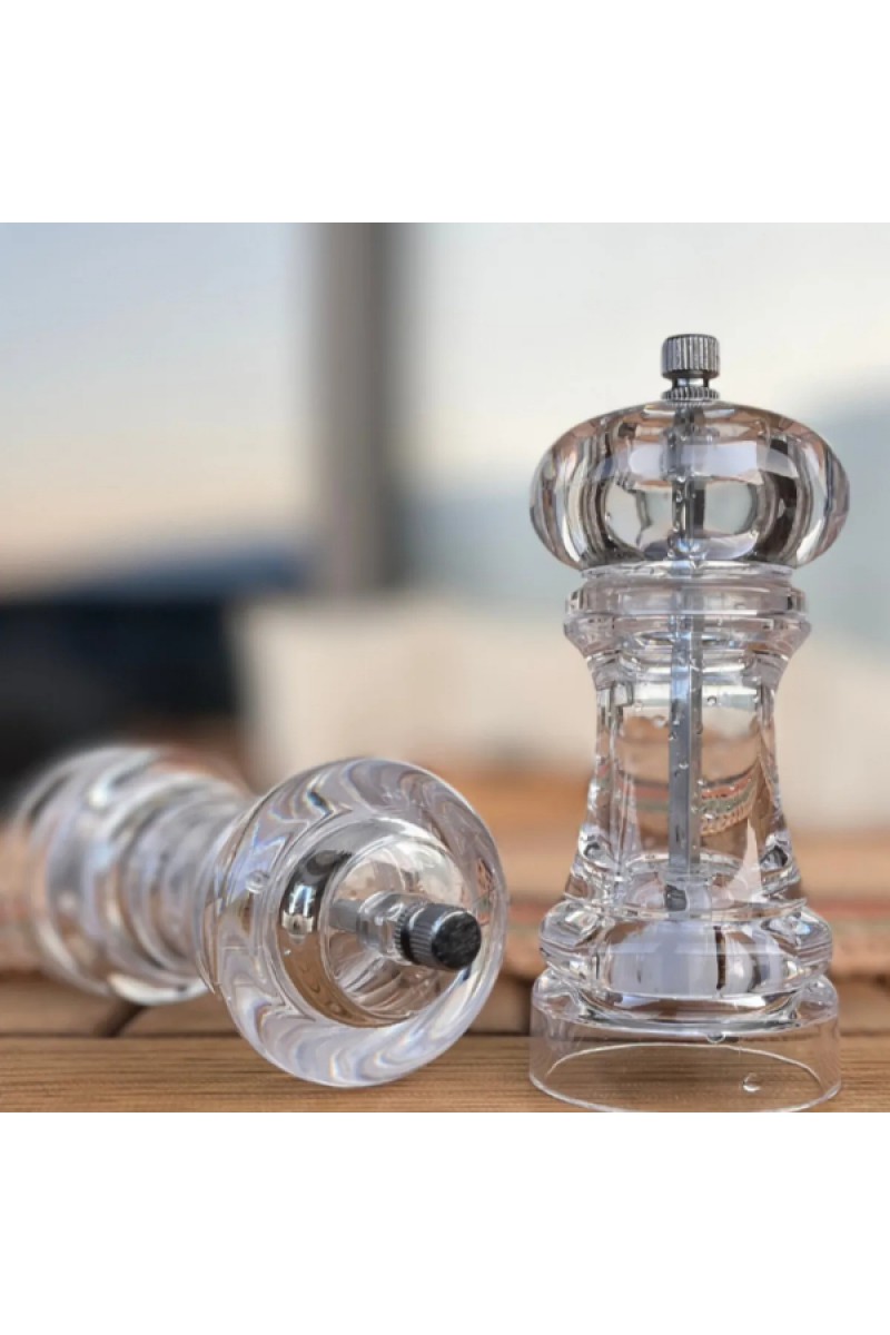 Akrilik El Değirmeni 18 cm Şeffaf Ergonomik Tasarım