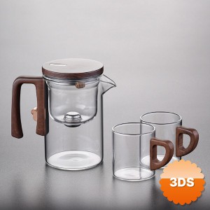 Otomatik Cam Demlik ve 2li Bardak Seti 720 ml Borosilikat