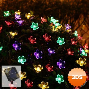 Solar 30 Ledli Çiçekli RGB Bahçe Aydınlatma Dekorasyon Güneş Enerjili