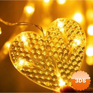 Kalp Perde Led Işık 3m 6 Sıra 12 Adet Gün Işığı
