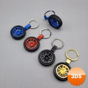 Tekerlek Tasarımlı Metal Anahtarlık 8 cm Jant Motifli