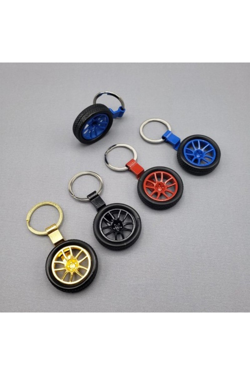 Tekerlek Tasarımlı Metal Anahtarlık 8 cm Jant Motifli
