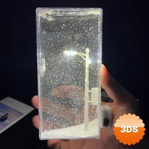 Sokak Lambalı Kar Küresi Demonte LED Işıklı 15.5x7.5x2 cm