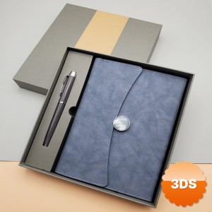 Promosyon Defter Kalem Seti Lacivert Renk Kraft Yaldızlı Çantalı