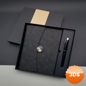 Promosyon Defter Kalem Seti Siyah Renk Termo Deri Kutulu