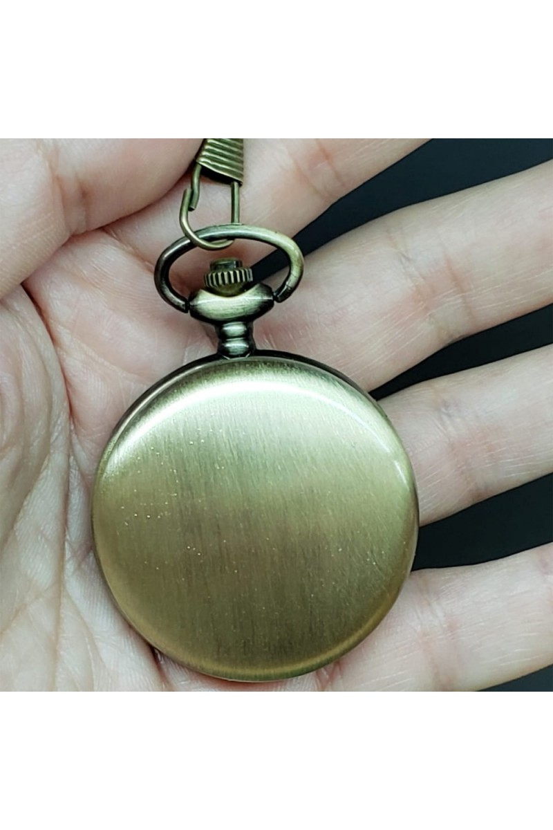 Düz Tasarım Köstekli Saat Eskitme Metal 4.5 cm