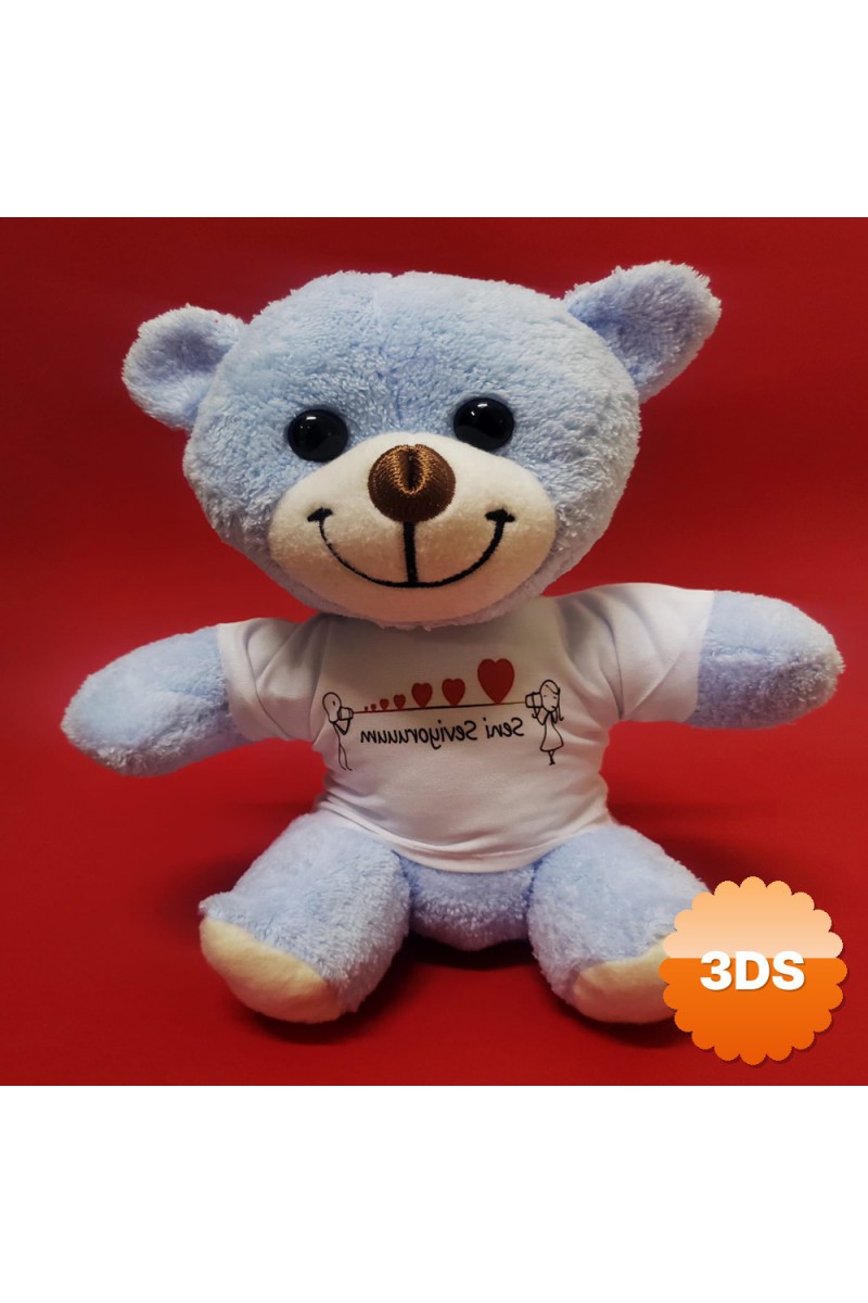 Seni Seviyorum Tişörtlü Peluş Ayıcık 25 cm