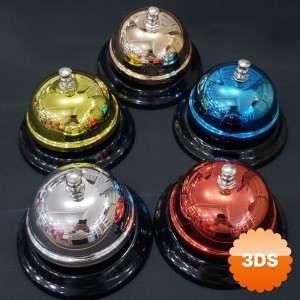 Renkli Metal Resepsiyon Zili 8x8 cm Karışık Renk