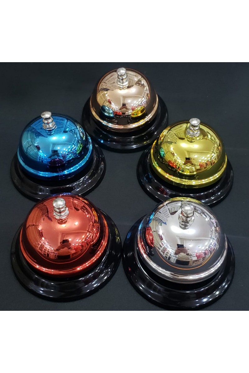 Renkli Metal Resepsiyon Zili 8x8 cm Karışık Renk