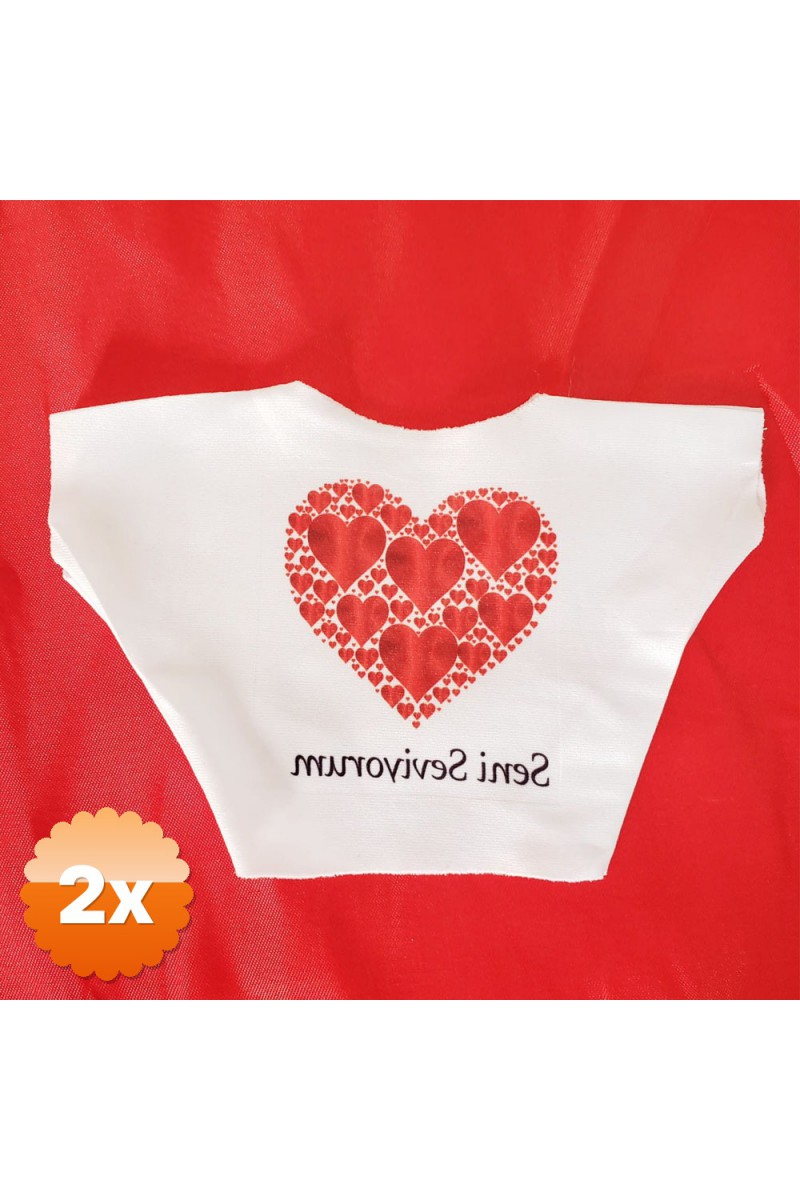 2 Adet Seni Seviyorum Baskılı Peluş Oyuncak Tişörtü 11x16 cm