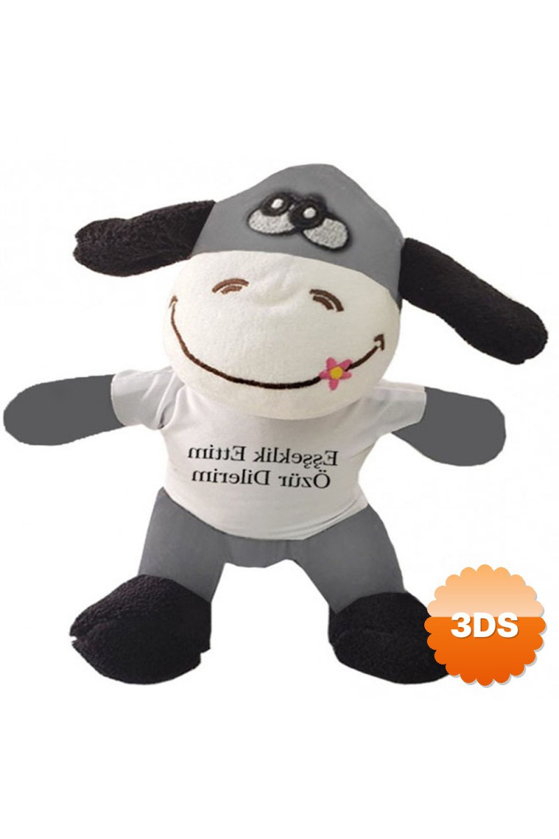 Oyuncak Peluş Eşeklik Ettim Tişörtlü Eşek 24x12 cm