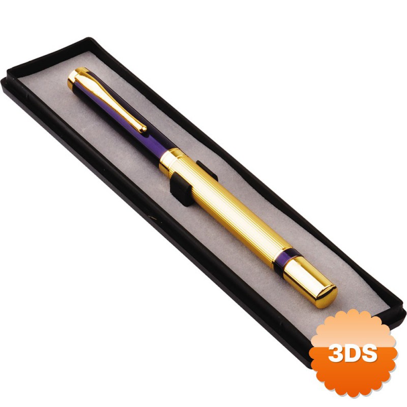 Kutulu Lacivert Gold Tasarım Roller Kalem