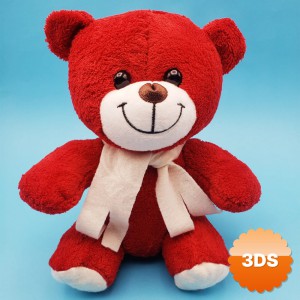 Kırmızı Peluş Atkılı Oyuncak Ayıcık
