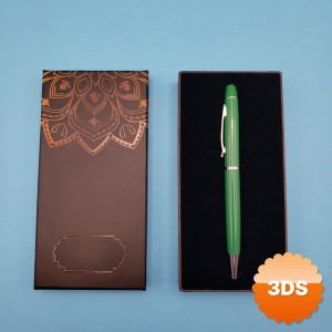 Mandala Desenli Kutulu Yeşil Touchpen Tükenmez Kalem