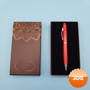 Mandala Desenli Kutulu Kırmızı Touchpen Tükenmez Kalem