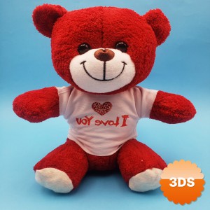 Kırmızı I Love You Tişörtlü Peluş Ayıcık 25 cm