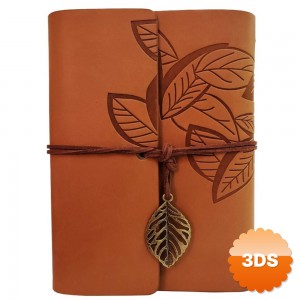 Deri Yaprak Desenli Defter