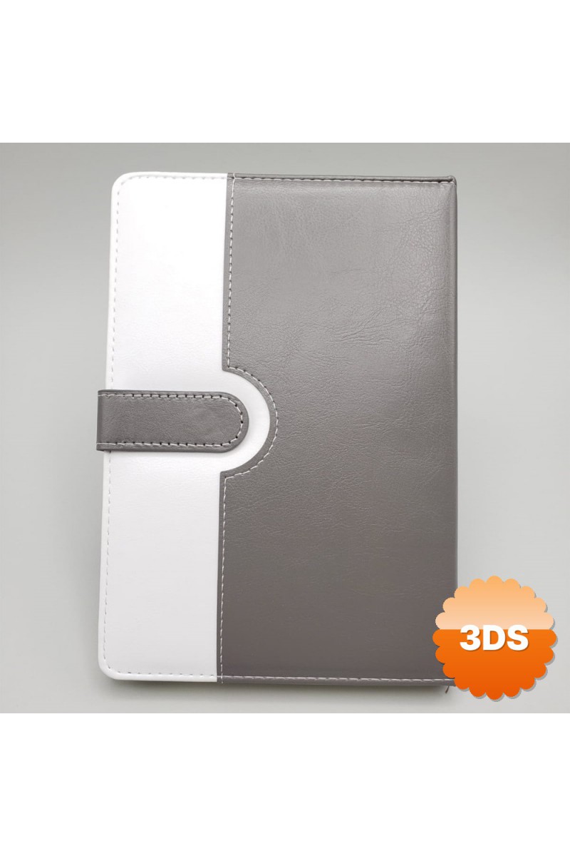 Tarihsiz Ajanda Defter Beyaz Gri Renk A5 Termo Deri