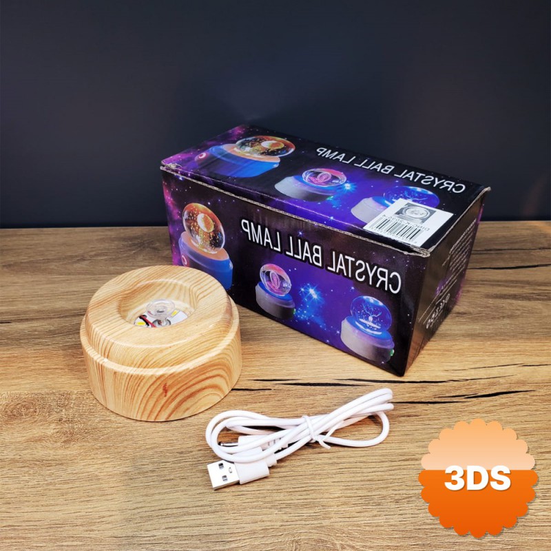Kalp İçinde Gül Tasarımlı Dönen Cam Küre 8 cm USB