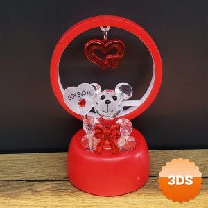 Işıklı Kırmızı I Love You Ayıcık