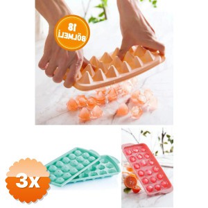 3 Adet Elmas 18 Bölmeli Buz Kalıbı Kapaklı