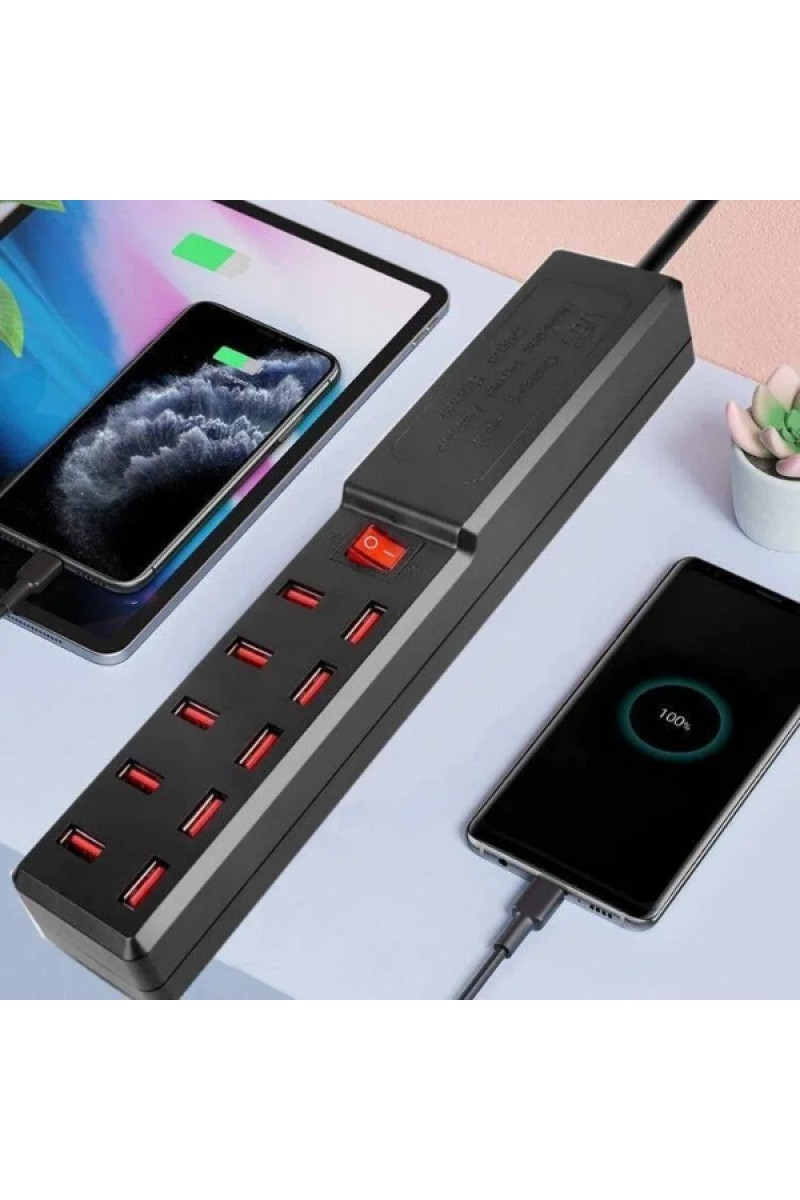 10 Portlu USB Şarj Adaptörü