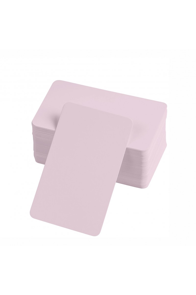 Boş Kelime Kartları 5x8 cm - 50 Adet Oval Kenarlı | Tabu & Not Kartları - Pembe