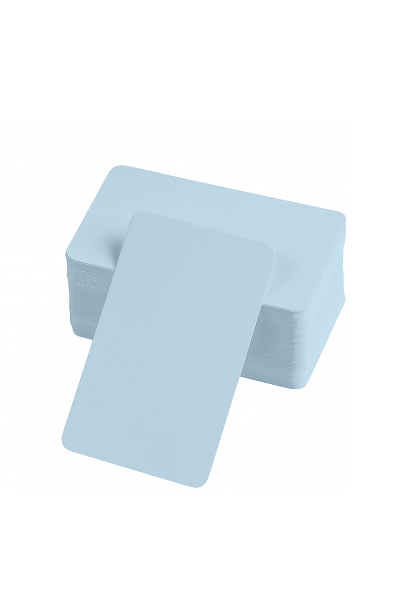 Boş Kelime Kartları 5x8 cm - 50 Adet Oval Kenarlı | Tabu & Not Kartları - Mavi