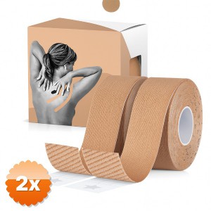 2 Adet Kinezyo Ağrı Bandı 2.5 cm x 5 m Ten Rengi