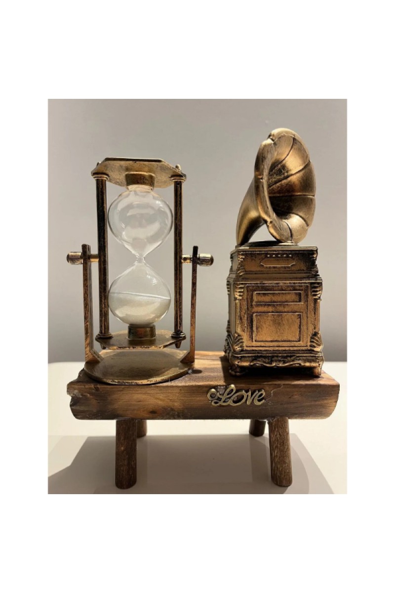 Gramofon Biblolu Kum Saati