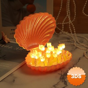 LED Işıklı Kendin Yap Deniz Kabuğu Tasarımlı Lale Lamba DIY Set