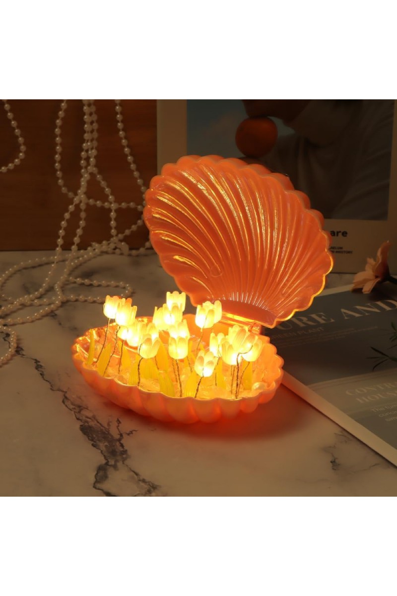 LED Işıklı Kendin Yap Deniz Kabuğu Tasarımlı Lale Lamba DIY Set