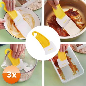 3 Adet Silikon Uçlu Bulaşık Temizleme Kazıyıcı Spatula