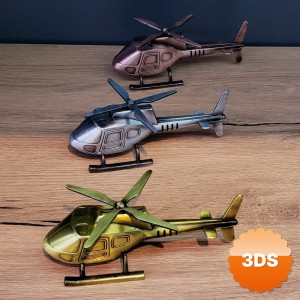 Dekoratif Metal Helikopter Vintage Tasarımlı 12.5x5x5.5 cm