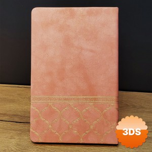 Somon Rengi Desenli Deri Defter 21x15 cm 96 Yaprak