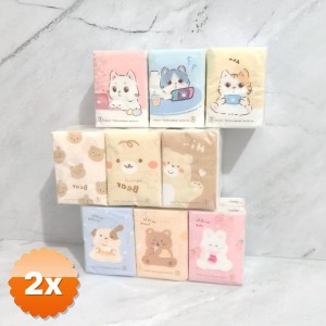 2 Paket Sevimli Figürlü Çocuk Mendili 9'lu Paket