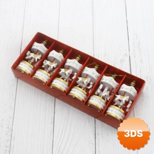 Dekoratif 6lı Beyaz Mini Atlı Karınca Ahşap El Yapımı 8x3 cm