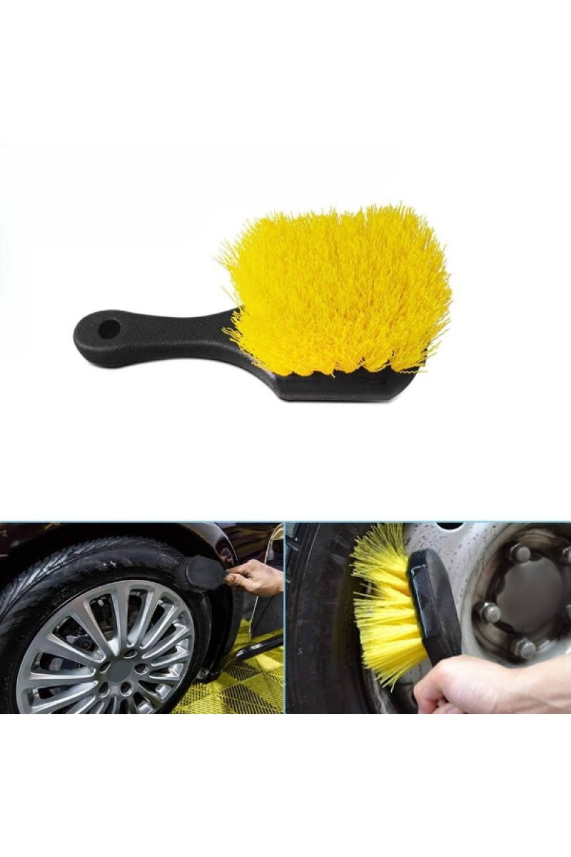 Sarı Jant Temizleme Fırçası Ergonomik Saplı Sert Kıllı