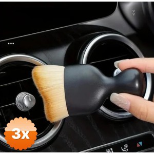 3 Adet Araba Detay Temizlik Fırçası Yumuşak Kıllı 9.7x5 cm Pleksi Kapaklı