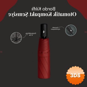 Bordo Kılıflı Otomatik Kompakt Şemsiye