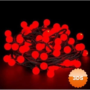 5m 28 Led Kırmızı Işık Siyah Kablo Fişli