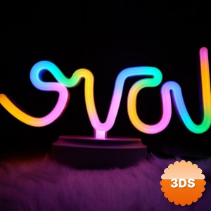 Neon Işıklı Love Yazılı Masa Gece Lambası